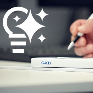 Hand with pen and notebook. Icon for AI.